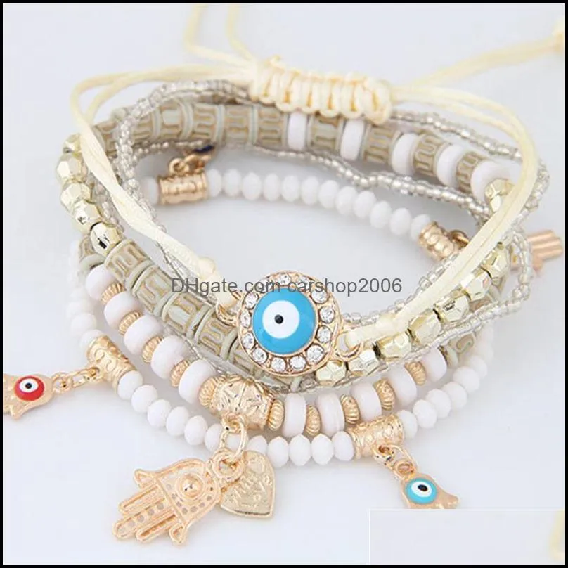 kabbalah fatima hamsa hand evil eye charms bracelets bangles multilayer braided handmade beads pulseras for women men gd1223 483 q2