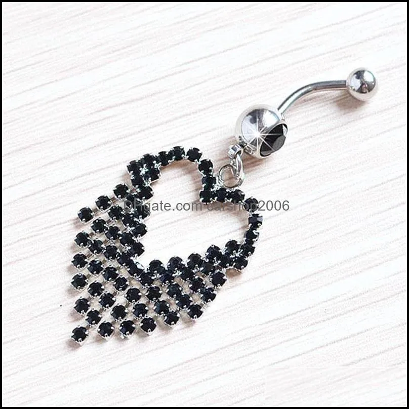 belly button navel rings 5 colors mix heart style umbilical ring body piercing jewelry dangle ornaments 3 1hz y2