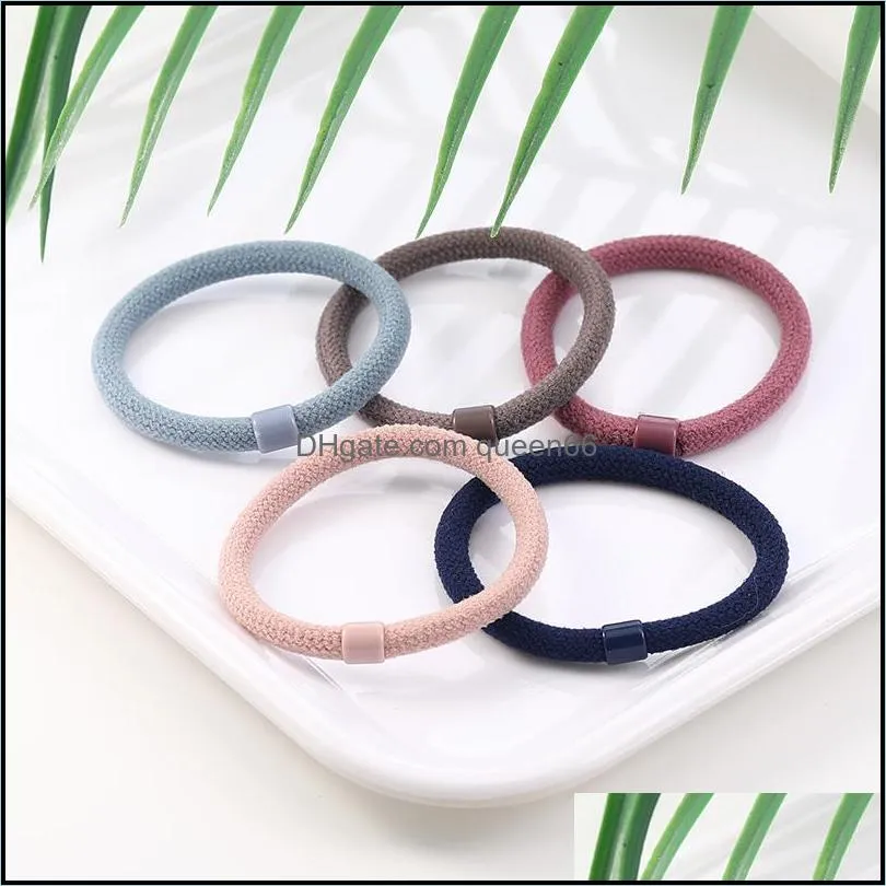 woman hairpin simple ornament elastic headband 6 color circle headrope hair ornament ligation rope christmas gift y