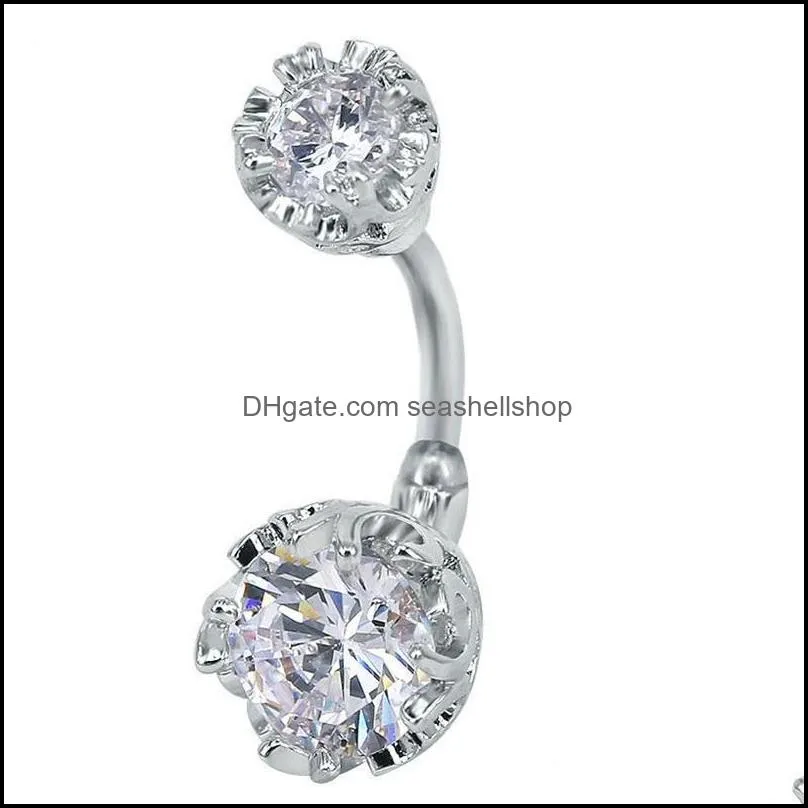d1038 zircon belly navel ring clear colors 144 h1