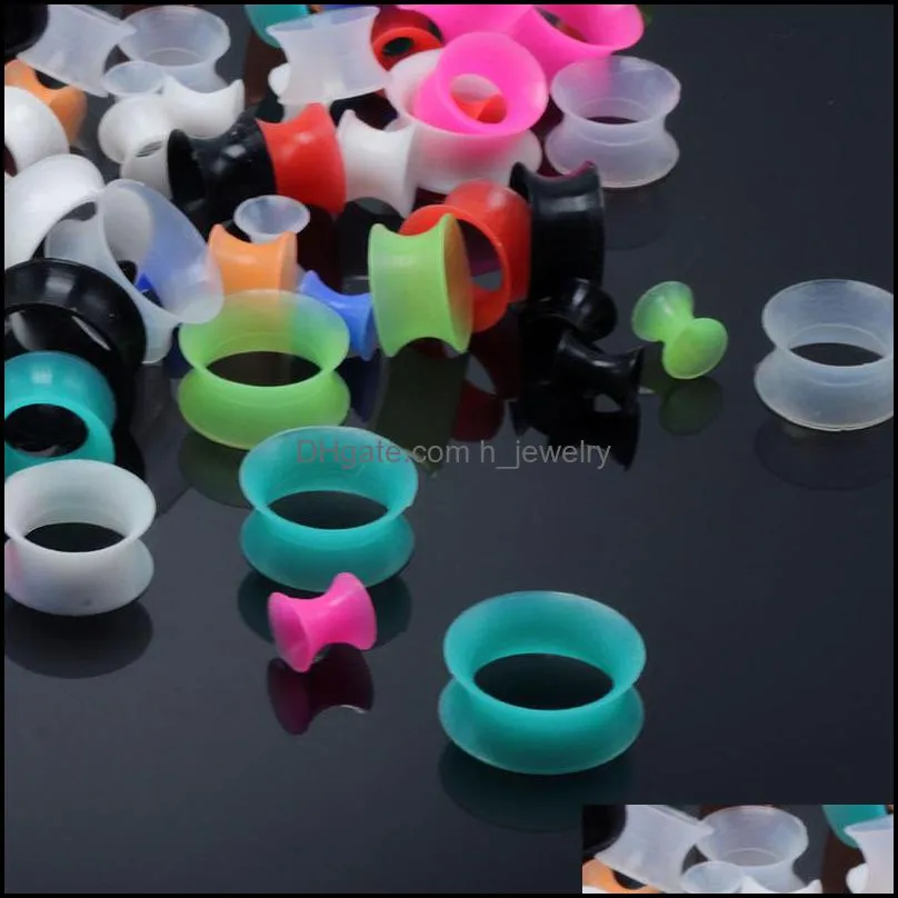 20 ps per lot mix color silicone ear tunnels man womans ear gauge fashion punk jewelry tunnels plugs top quality ear stretcher 1970 t2