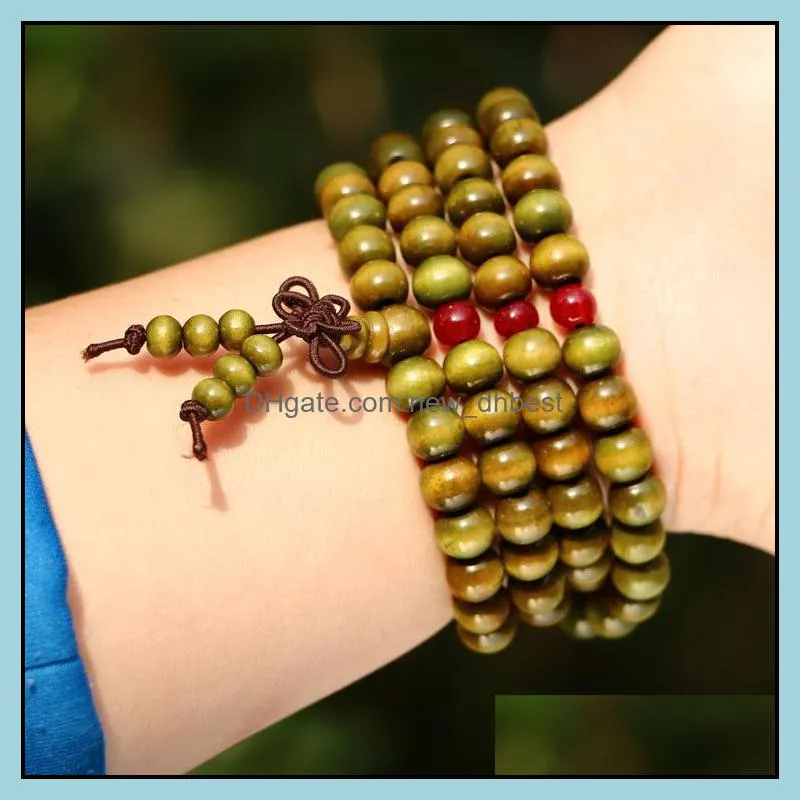 charm bracelet natural sandalwood buddhist buddha meditation beads bracelets for women men jewelry prayer mala rosary beads bracelets dh 