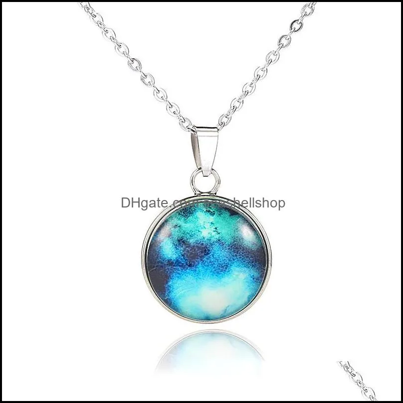 nebula necklace doublesided gemstone time pendant star sky solar system jewelry space universe necklace milky way jewelry for women