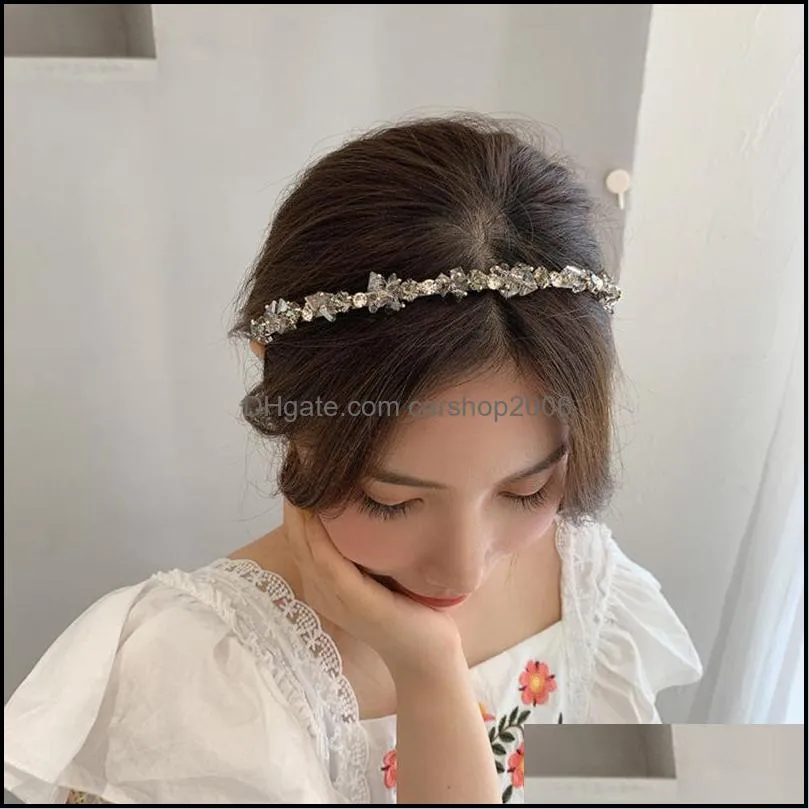 shiny luxury rhinestone hair band for women glass headbands girl  hair hoop fashion hair accessories headwear 360 q2