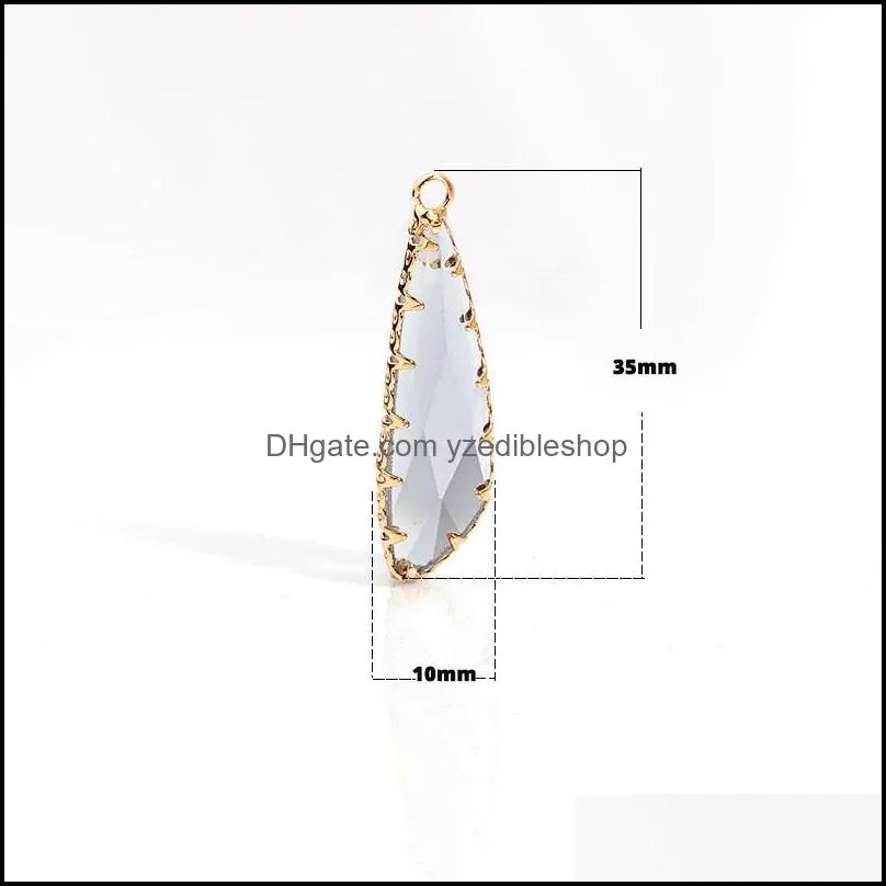 diy geometry crystal pendant gold charm for bracelet bangle necklace highgrade color accessories fashion jewelry for womenz