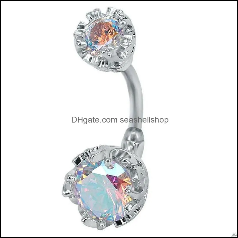 d1038 zircon belly navel ring clear colors 144 h1