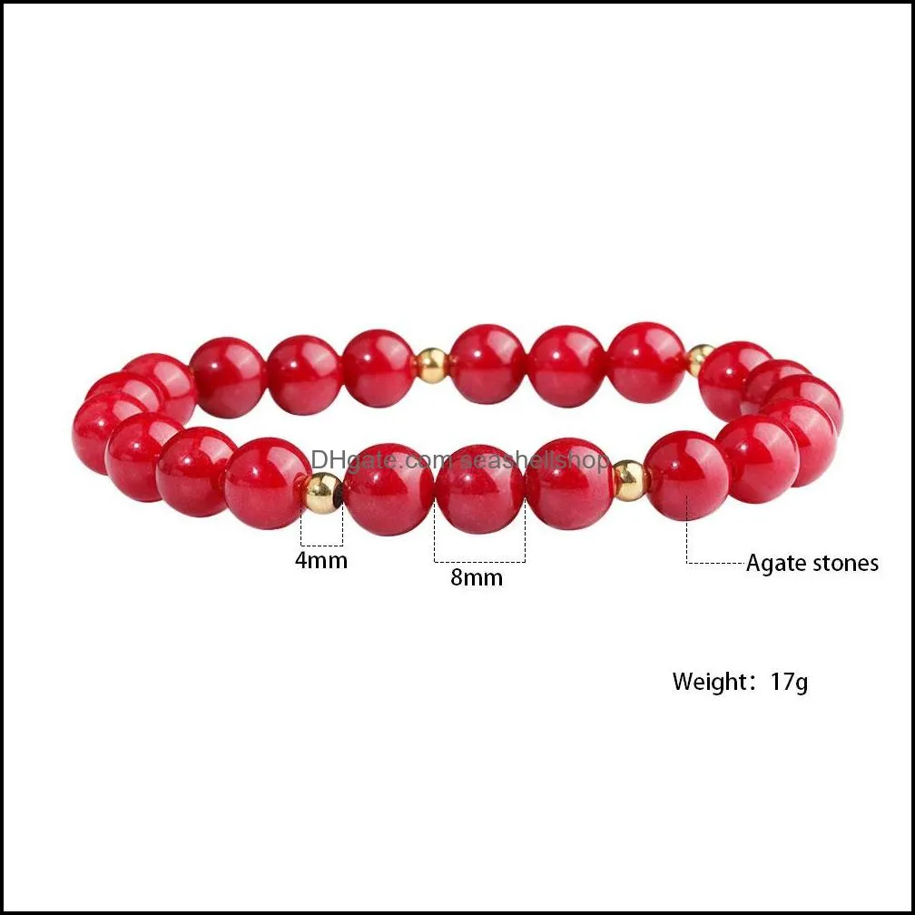 2020 8mm tiger eye agate natural stone bracelet for women girls elastic adjustable colorful stone bead bracelet lucky jewerly gift
