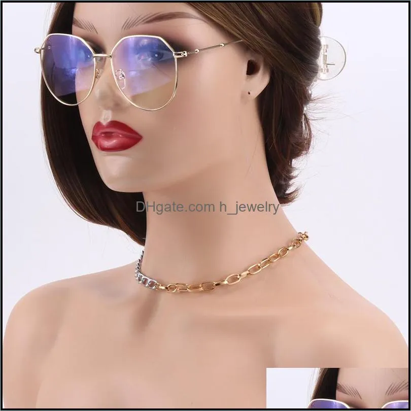 selling est punk rock metal chain mixed color aluminum chocker necklace for women fashion jewelry chains 3693 q2