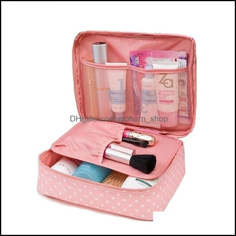 storage bags waterproof portable zipper cosmetic bag dot beauty case make up tas purse organizer travel wash pouch k1049