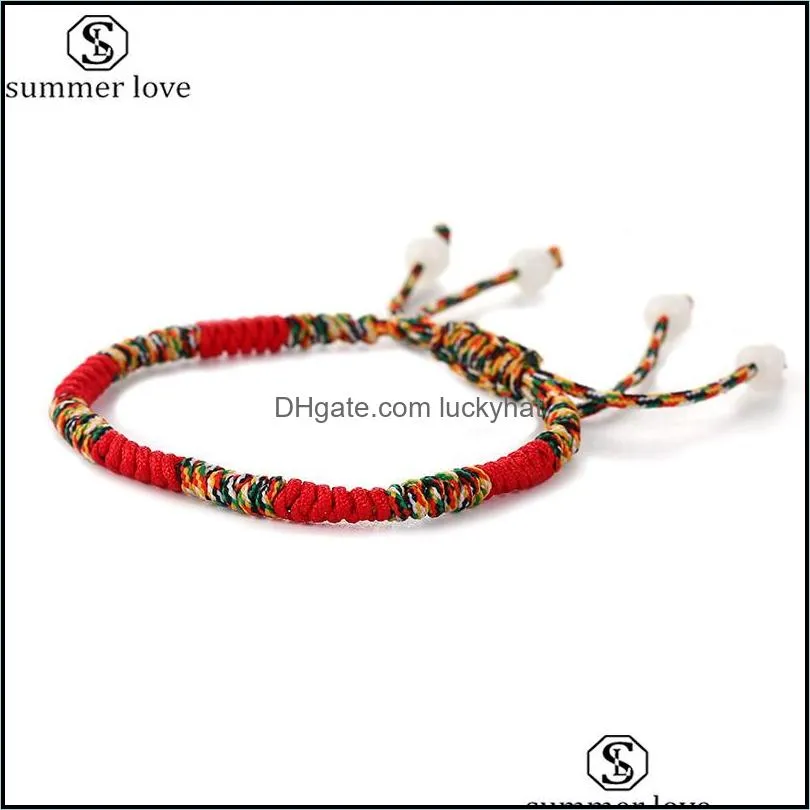 handmade red rope bangle lucky bracelets for women cord string line charm bracelet for couple lover valentines day gift jewelryz