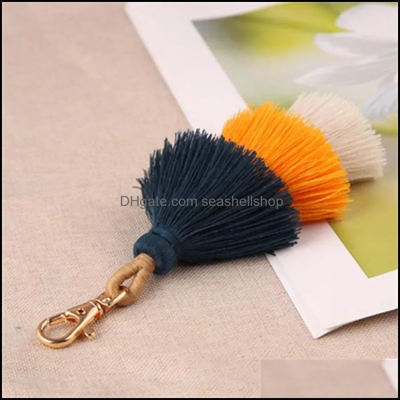 multi layer tassel keychain boho colorful handmade tassel charm key ring bag hangs fashion jewelry will and sandy gift 202 u2