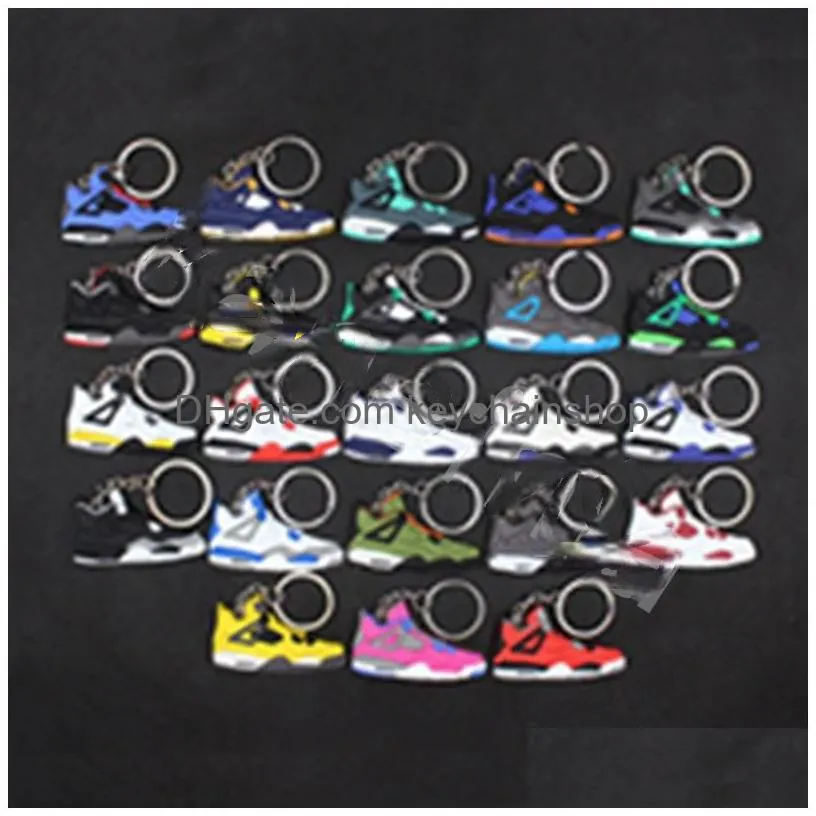 wholesale designer mini silicone sneaker keychain men women kids key ring gift shoes keychains handbag chain basketball shoe key