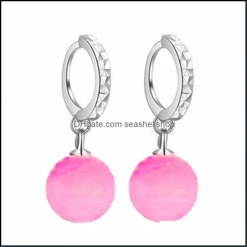 silver earrings for woman fashion jewelry high quality pink crystal zircon opal earrings