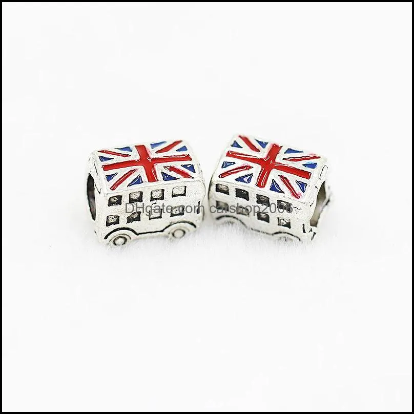 british bus oil dripping charm bead 925 silver plated fashion women jewelry stunning design european style for diy bracelet 51 w2
