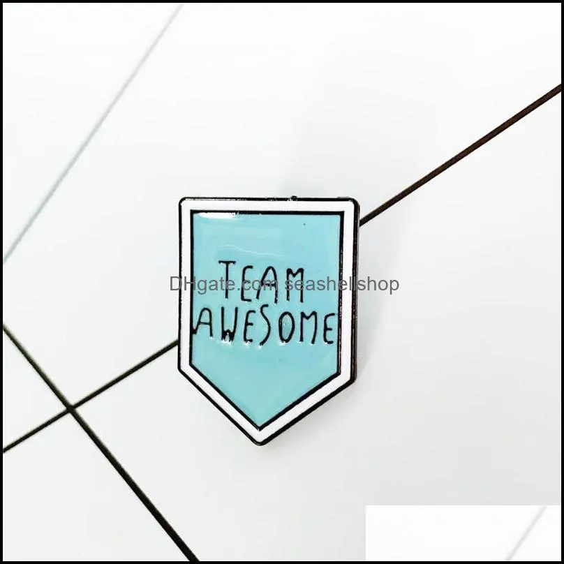 team awesome enamel brooches pin for women fashion dress coat shirt demin metal brooch pins badges promotion gift 2021 design943 t2