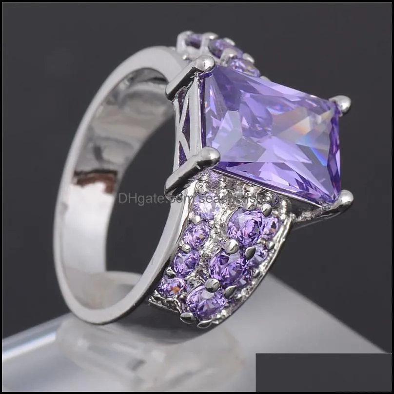 rings for women engagement wedding lovers couple rings white gold plated austrian crystal wedding cubic zirconia sapphire gemstone