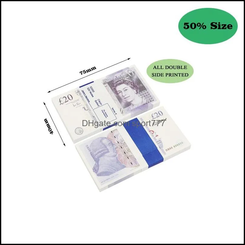 party replica us fake money kids play toy or family game paper copy banknote 100pcs pack practice counting movie prop 20 dollars for prank pretend