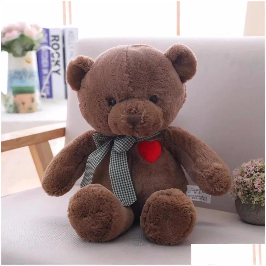 35cm / 50cm lovely teddy bear plush toys stuffed cute bears with heart doll girls valentines gift kids baby christmas brinquedos