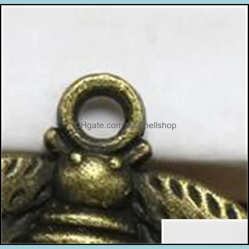 109pcs zinc alloy charms antique bronze plated bumblebee honey bee charms for jewelry making diy handmade pendants 21x16mm 387 t2