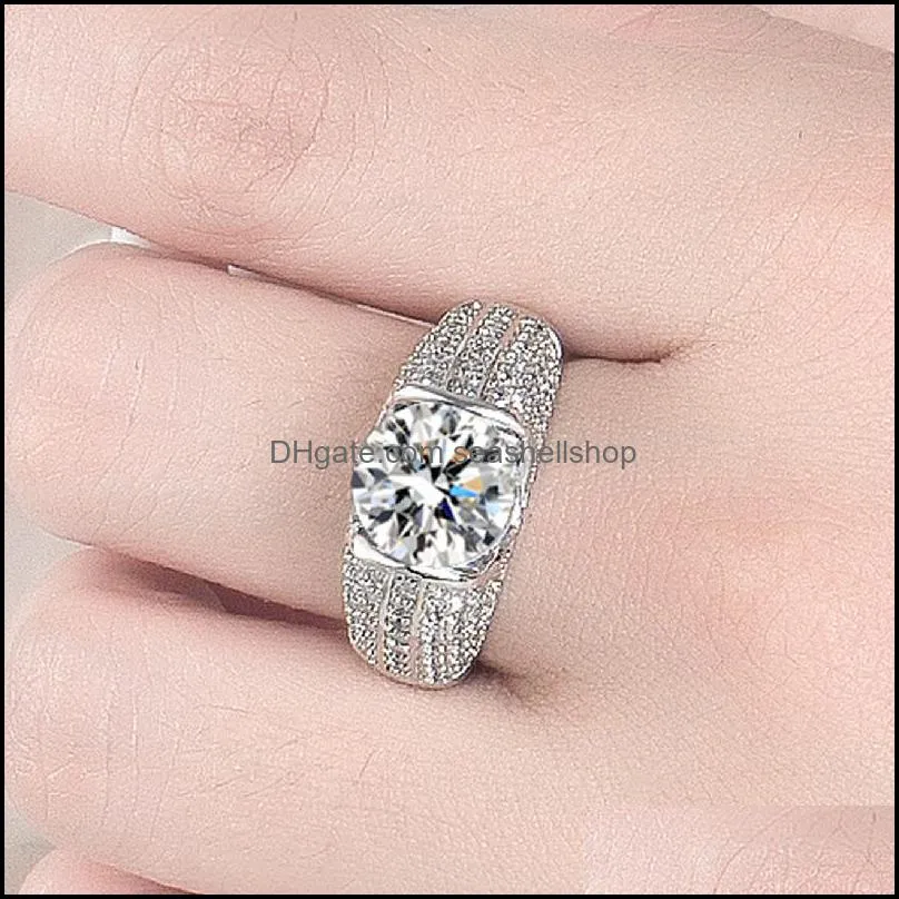 silver wedding rings jewelry for women moissanite diamond engagement rings wholesale