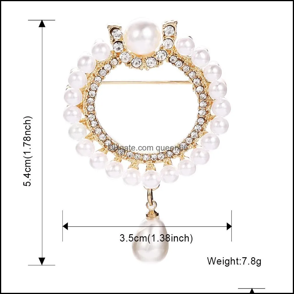 floral freshwater pearl brooch pin crystal rhinestones flower brooches for women bouquet sweater scarf clothing accessories