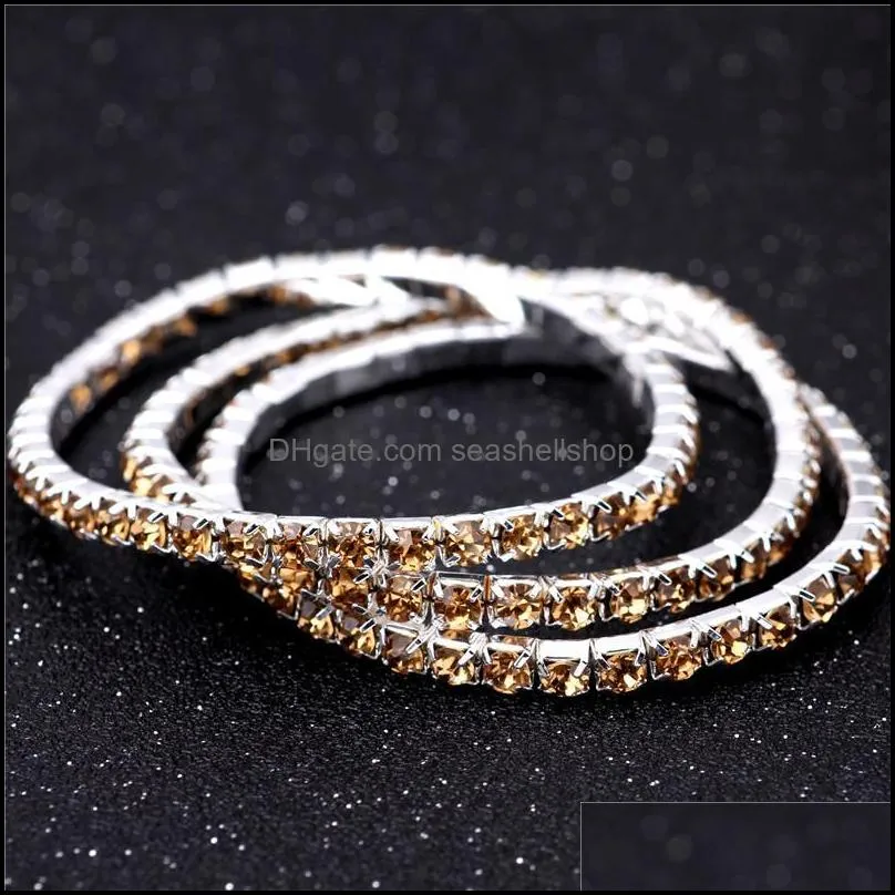 pretty rows crystal rhinestone bracelet bangle bling wristband women beautiful jewelry fashion wedding bridal bracelet