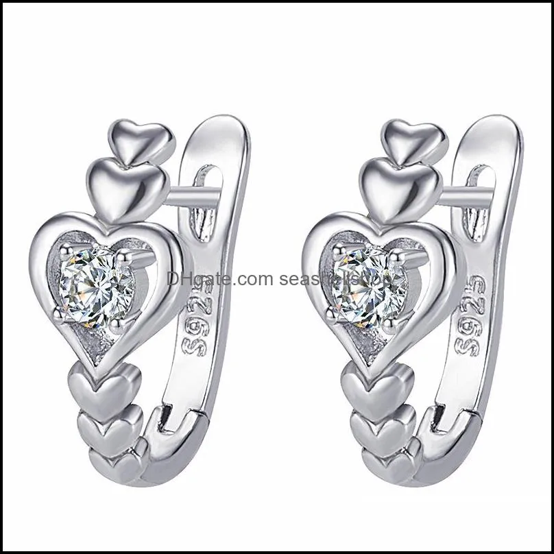 heart earrings for women jewelry silver earring gold split color hearttoheart stud earrings