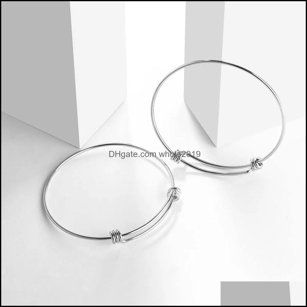 fashion stainless steel expandable size wire bangle bracelet adjustable bangle silver trendy bracelet lucky jewelry 