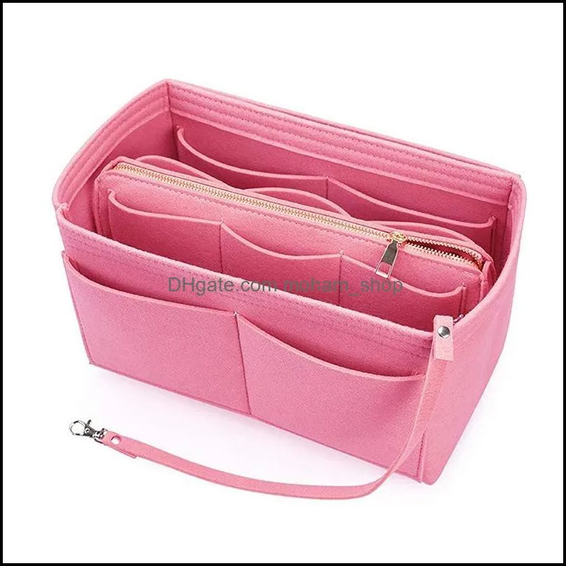 storage bags make up organizer felt insert bag for handbag travel inner purse portable cosmetic fit various functional