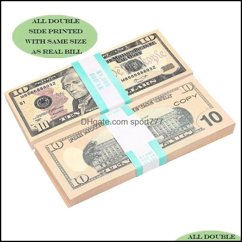 replica us fake money kids play toy or family game paper copy banknote 100pcs/pack