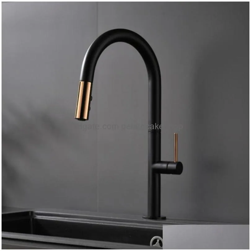 kitchen faucets ly arrived pull out faucet rose gold and white sink mixer tap 360 degree rotation taps