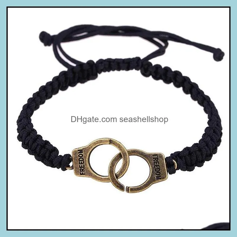 creative gold color handcuffs chain bracelet for women alloy couples gifts dom bracelets bangles jewelry