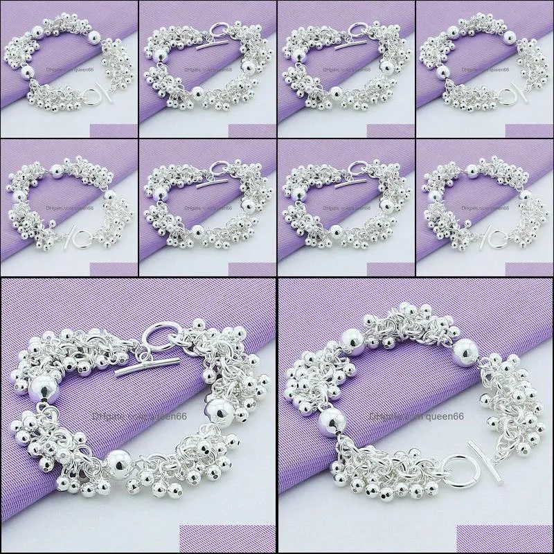 silver grapes more beads chain bracelets jewelry for fashion women wedding engagement gift