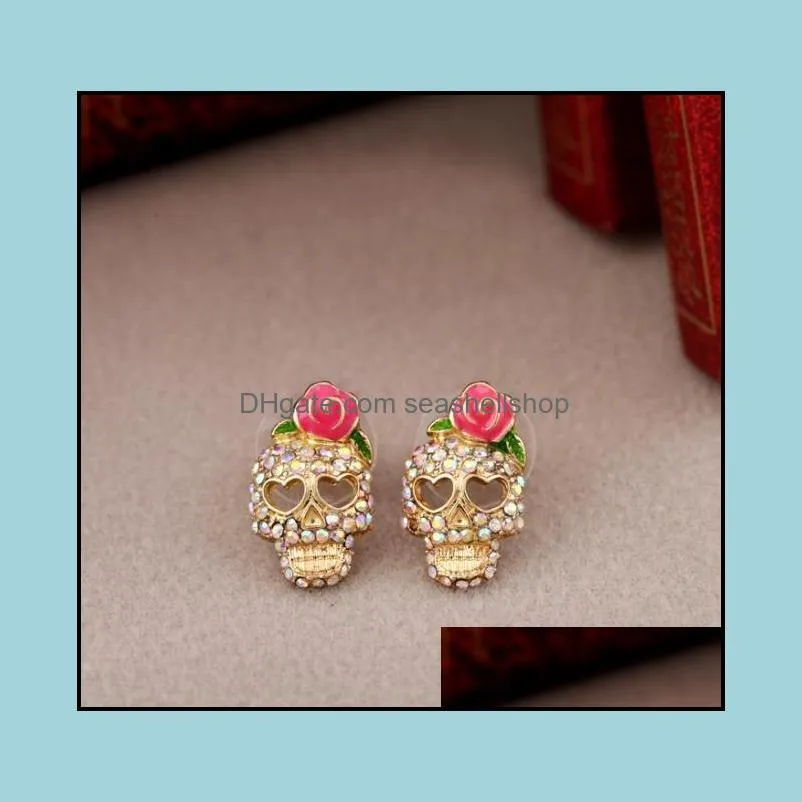 stud earrings for women skeleton skull ear studs earrings