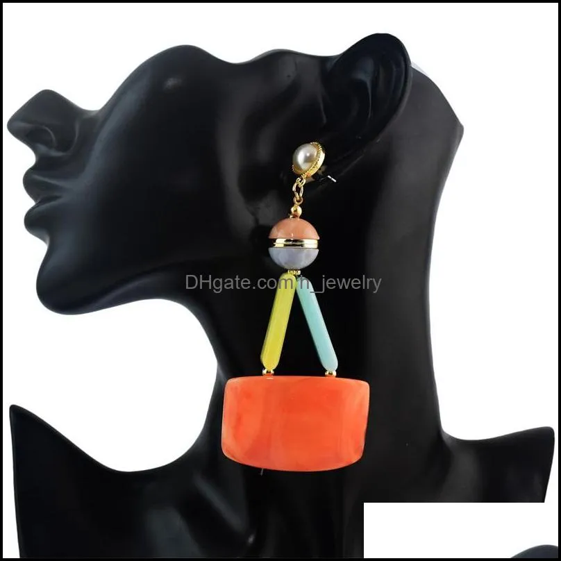 idealway trendy bohemian style resin drop earrings for women design jewelr 1922 t2