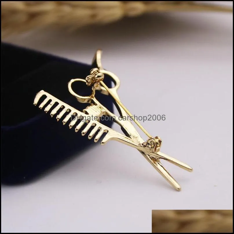 trend fashion accessories comb scissors corsage brooch pin high quality simulated rhinestone decoration accessory 39 w2