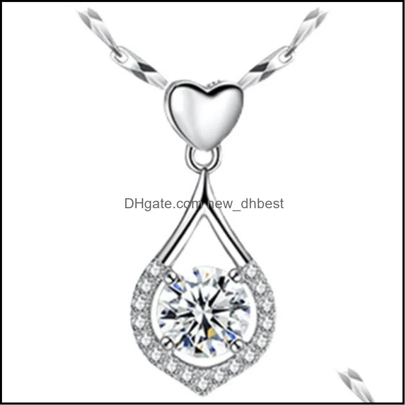 fashion love dropshaped pendant necklace tenderness like water zircon highend luxury fashion womens gift necklace dh 