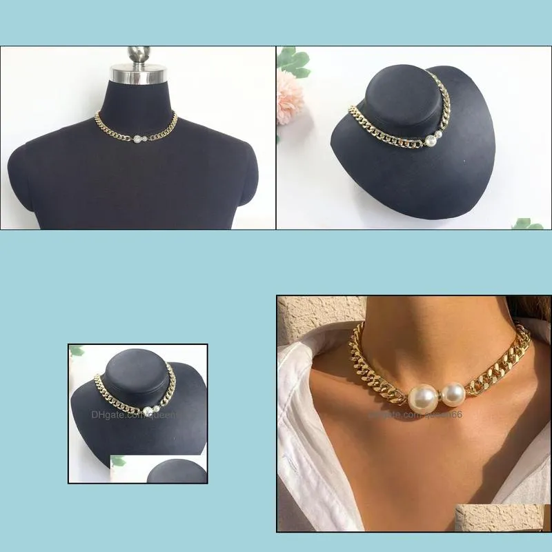 elegant big white imitation pearl choker necklace clavicle chain fashion necklaces for women wedding jewelry collar 2021 