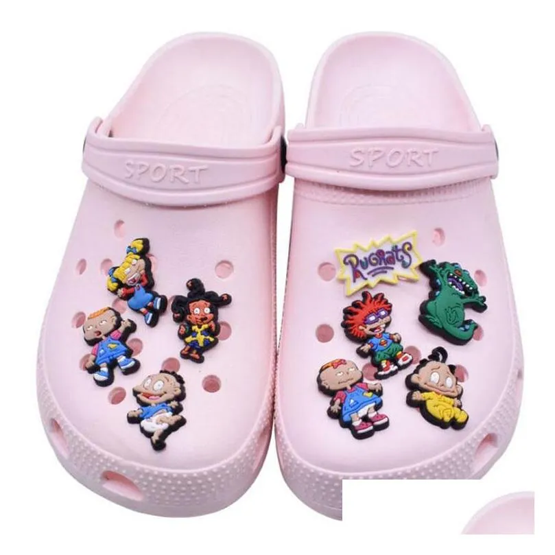 pvc soft rubber croc charms cartoon kids garden shoe decoration buckle accessories clog wristband part gift