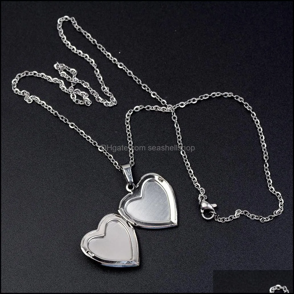  heart shape p o frame floating locket necklace for women discolor moodchanging thermochromic temperature sensing necklaces