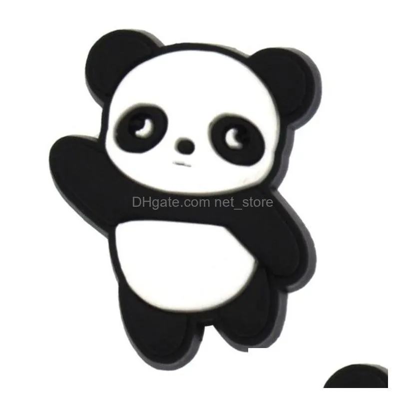 cute cartoon panda croc shoe charms pvc shoecharms buckle clog charms diy decoration accessories gift