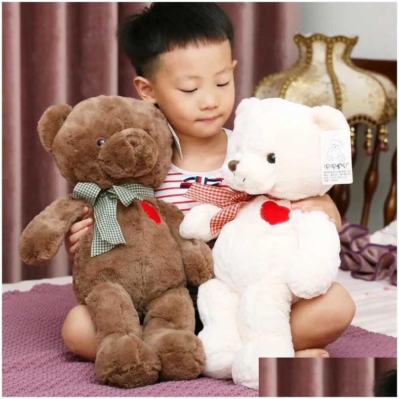 35cm / 50cm lovely teddy bear plush toys stuffed cute bears with heart doll girls valentines gift kids baby christmas brinquedos