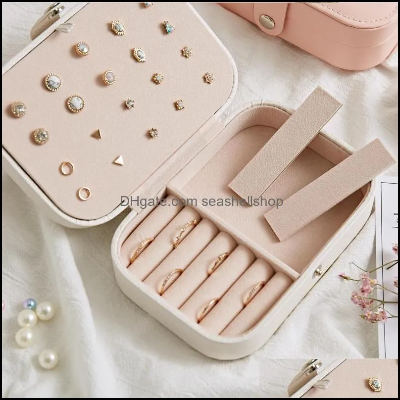 jewelry boxes hap  and simple girly series earrings jewllery case necklace ring multifunction 633 t2