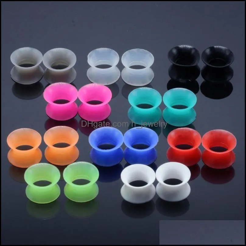 20 ps per lot mix color silicone ear tunnels man womans ear gauge fashion punk jewelry tunnels plugs top quality ear stretcher 1970 t2