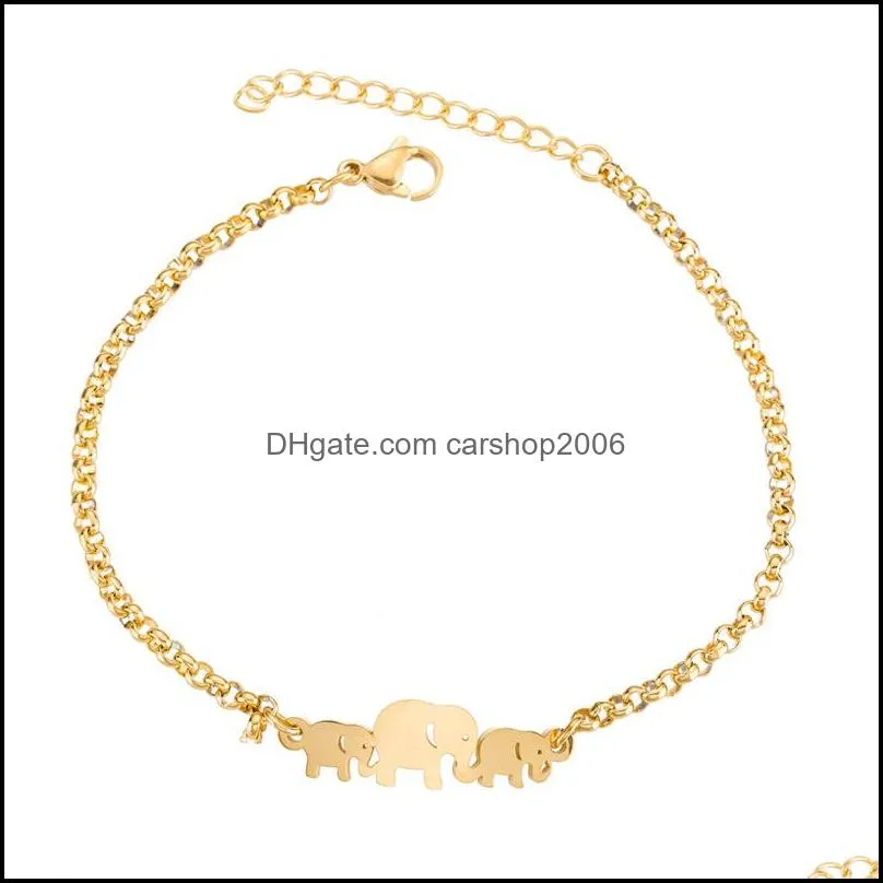 elephant butterfly bangles animal chain link bracelet female stainless steel bracelets for women accessories