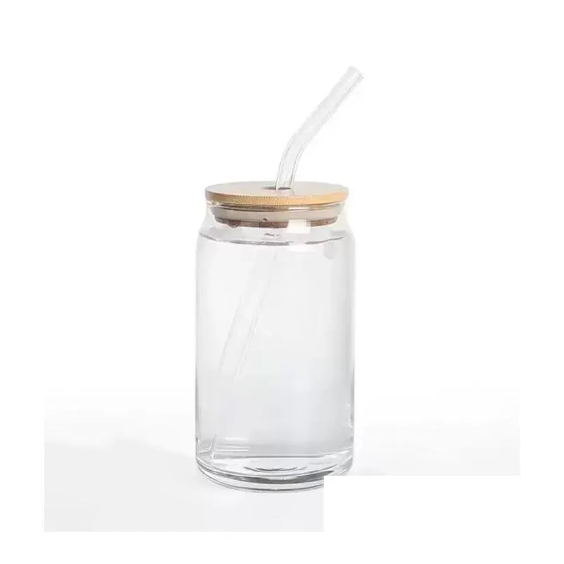 12oz 16oz 25oz mug straight blank sublimation tumblers frosted clear transparent coffee glass cup tumblers with bamboo lid and straw