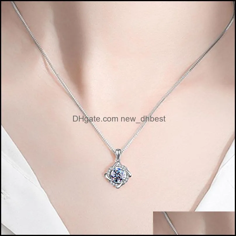 spinning windmill pendant necklace inlaid with crystal for women luxury jewelry wholesale silver necklaces dh 