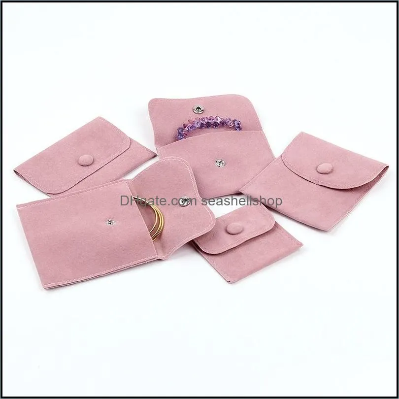 jewelry gift packaging envelope bag with snap fastener dust proof jewellery gift pouches made of pearl velvet pink blue size choice 503