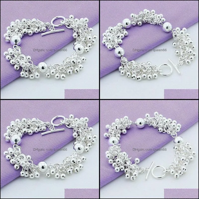 silver grapes more beads chain bracelets jewelry for fashion women wedding engagement gift