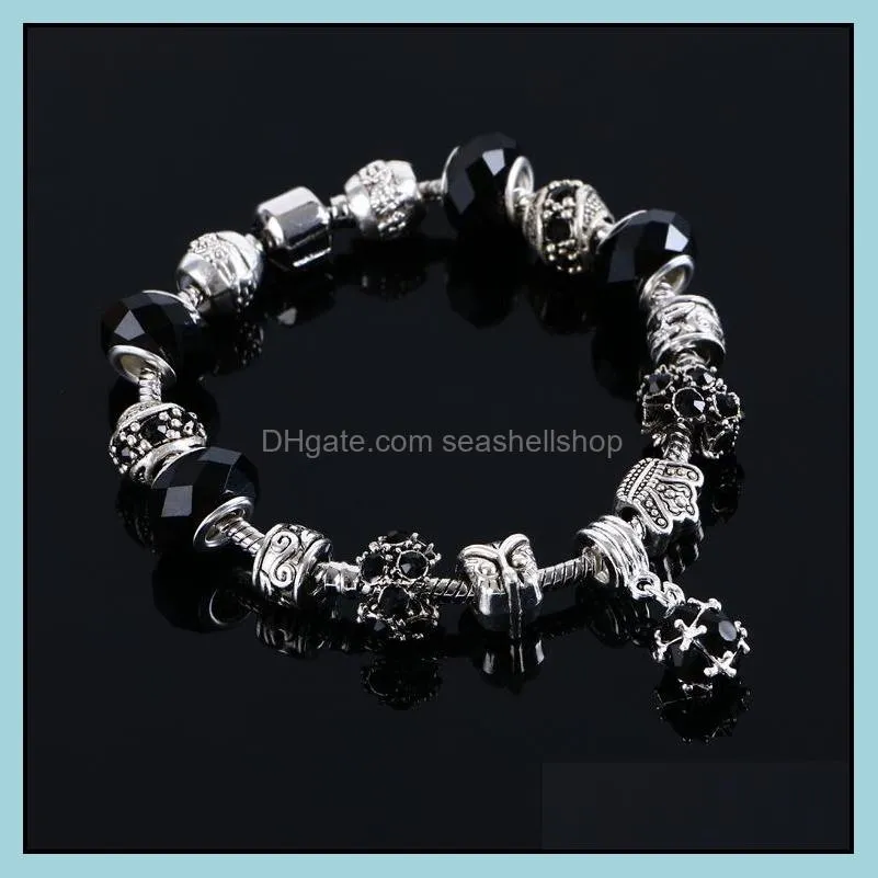 charm bracelet authentic tibetan silver women original diy jewelry christmas bead bracelet
